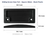 Dimension diagram for PUL808440 Sliding Screen Door Pull - TradeBase Australia. All dimensions in millimetres, drawn on the part.