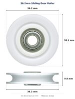 36.2mm Sliding Door Roller – Suits Patio and Screen Doors dimension diagram - overall 36.2 mm x 36.1 mm, every dimension measured in millimetres. TradeBase Australia part ROL36CNC.