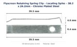Dimension diagram for RSC4310 Flyscreen Retaining Spring Clip - TradeBase Australia. All dimensions in millimetres, drawn on the part.