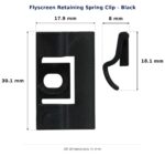 Dimension diagram for RSC4656 Flyscreen Retaining Spring Clip - TradeBase Australia. All dimensions in millimetres, drawn on the part.