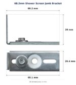 68.2mm Shower Screen Jamb Bracket – Suits Bi-fold Doors dimension diagram - overall 68.2 mm x 39 mm, every dimension measured in millimetres. TradeBase Australia part SHBKT68.
