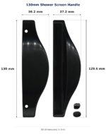 130mm Shower Screen Handle – Suits Shower Screens dimension diagram - overall 37.2 mm x 130 mm, every dimension measured in millimetres. TradeBase Australia part SHHDL130.