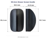 95.4mm Shower Screen Handle – Suits Shower Screens dimension diagram - overall 58.3 mm x 95.4 mm, every dimension measured in millimetres. TradeBase Australia part SHHDL95.