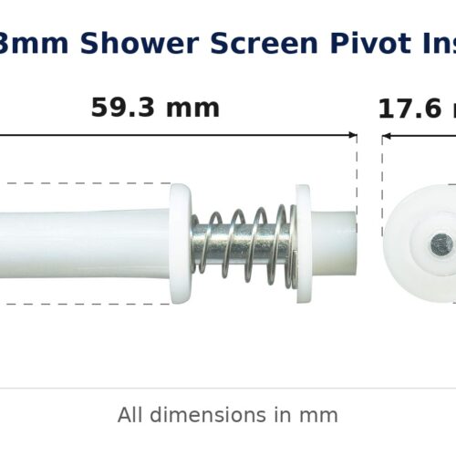 59.3mm Shower Screen Pivot Insert – Suits Bi-fold Doors dimension diagram - overall 59.3 mm x 17.9 mm, every dimension measured in millimetres. TradeBase Australia part SHPVTI59.