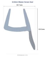 13.8mm Shower Screen Seal – Suits Shower Screens dimension diagram - overall 10.7 mm x 13.8 mm, every dimension measured in millimetres. TradeBase Australia part SHSEAL14.