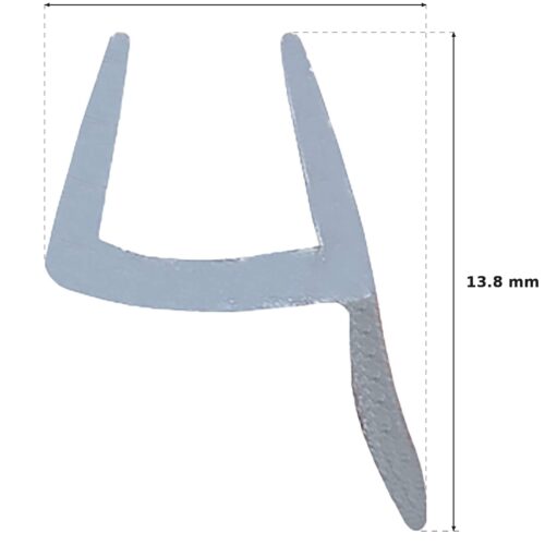 13.8mm Shower Screen Seal – Suits Shower Screens dimension diagram - overall 10.7 mm x 13.8 mm, every dimension measured in millimetres. TradeBase Australia part SHSEAL14.