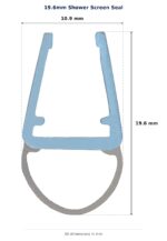 19.6mm Shower Screen Seal – Suits Shower Screens dimension diagram - overall 10.9 mm x 19.6 mm, every dimension measured in millimetres. TradeBase Australia part SHSEAL20.