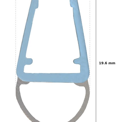 19.6mm Shower Screen Seal – Suits Shower Screens dimension diagram - overall 10.9 mm x 19.6 mm, every dimension measured in millimetres. TradeBase Australia part SHSEAL20.