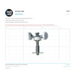 Actual size 1:1 print guide for 65.6mm Adjustable Sliding Door Trolley & Roller – Suits Bi-fold Doors on a 10 mm grid
