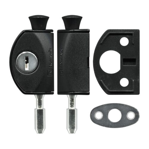 Window and Door Mini-Bolt – 27mm Protrusion – Keyed – Black, White - TradeBase Australia part BLT8252.