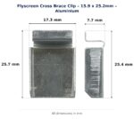 Dimension diagram for CBC4400 Flyscreen Cross Brace Clip - TradeBase Australia. All dimensions in millimetres, drawn on the part.