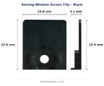 Dimension diagram for CLP4639 Awning Window Screen Clip - TradeBase Australia. All dimensions in millimetres, drawn on the part.