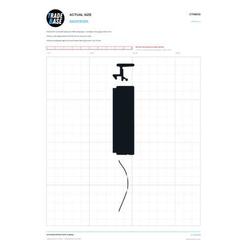 CTH6015 Non-Keyed Window Catch & Spring actual size identifier, 1:1 scale print sheet on a 10 mm grid
