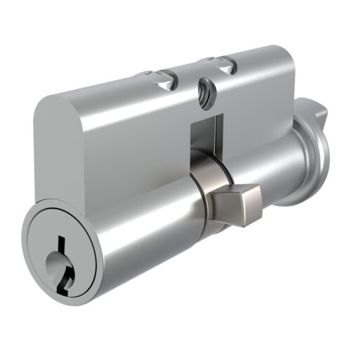 TradeBase Euro Cylinder & Thumbturn – 5 Pin C4 – Fixed Cam – Key/Turn – Satin Chrome in Satin Chrome