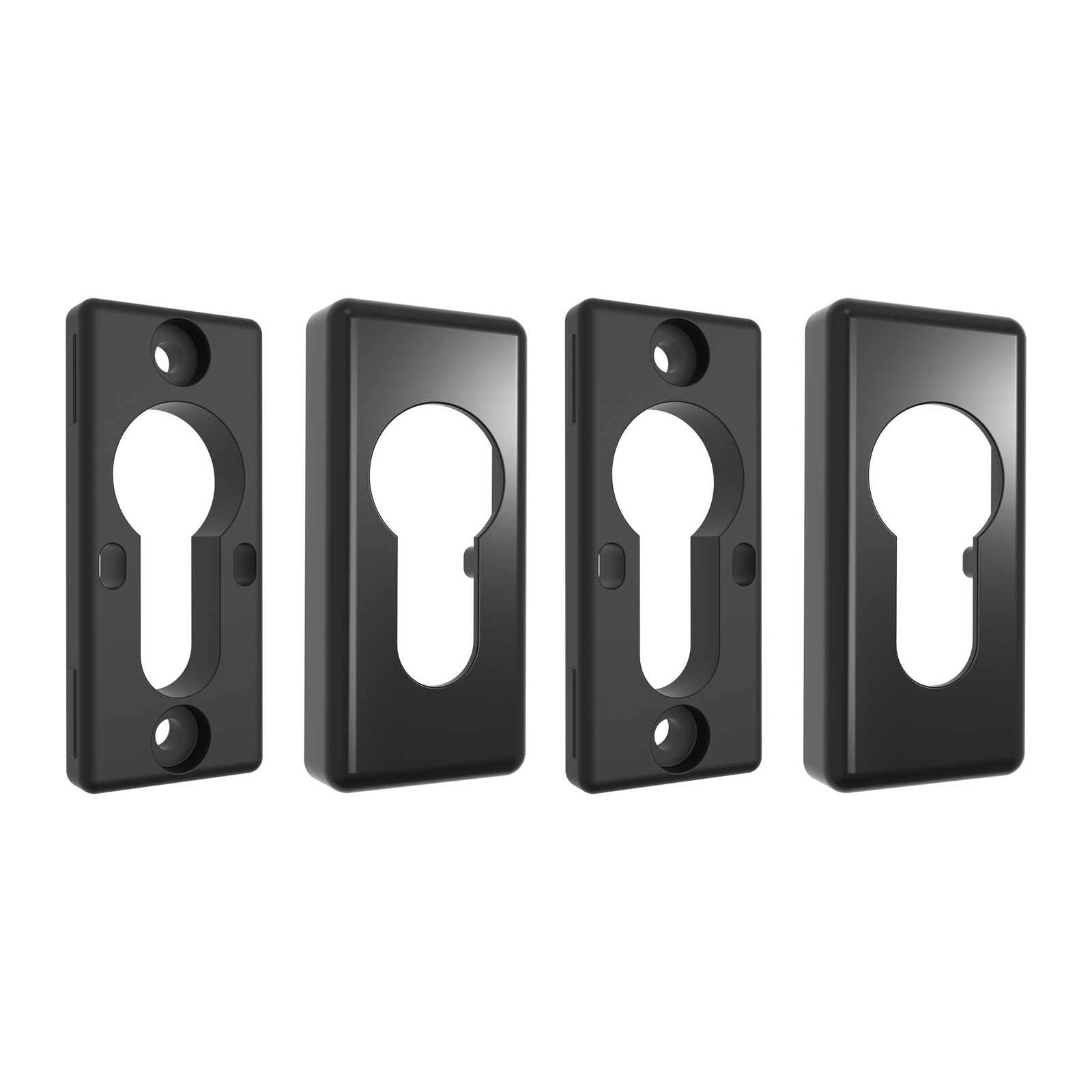 Euro Cylinder Escutcheon Pair – Rectangular – Concealed Fixing – Black - TradeBase EES1195BLK TradeBase Euro Cylinder Escutcheon Pair – Rectangular – Concealed Fixing – Black in Black