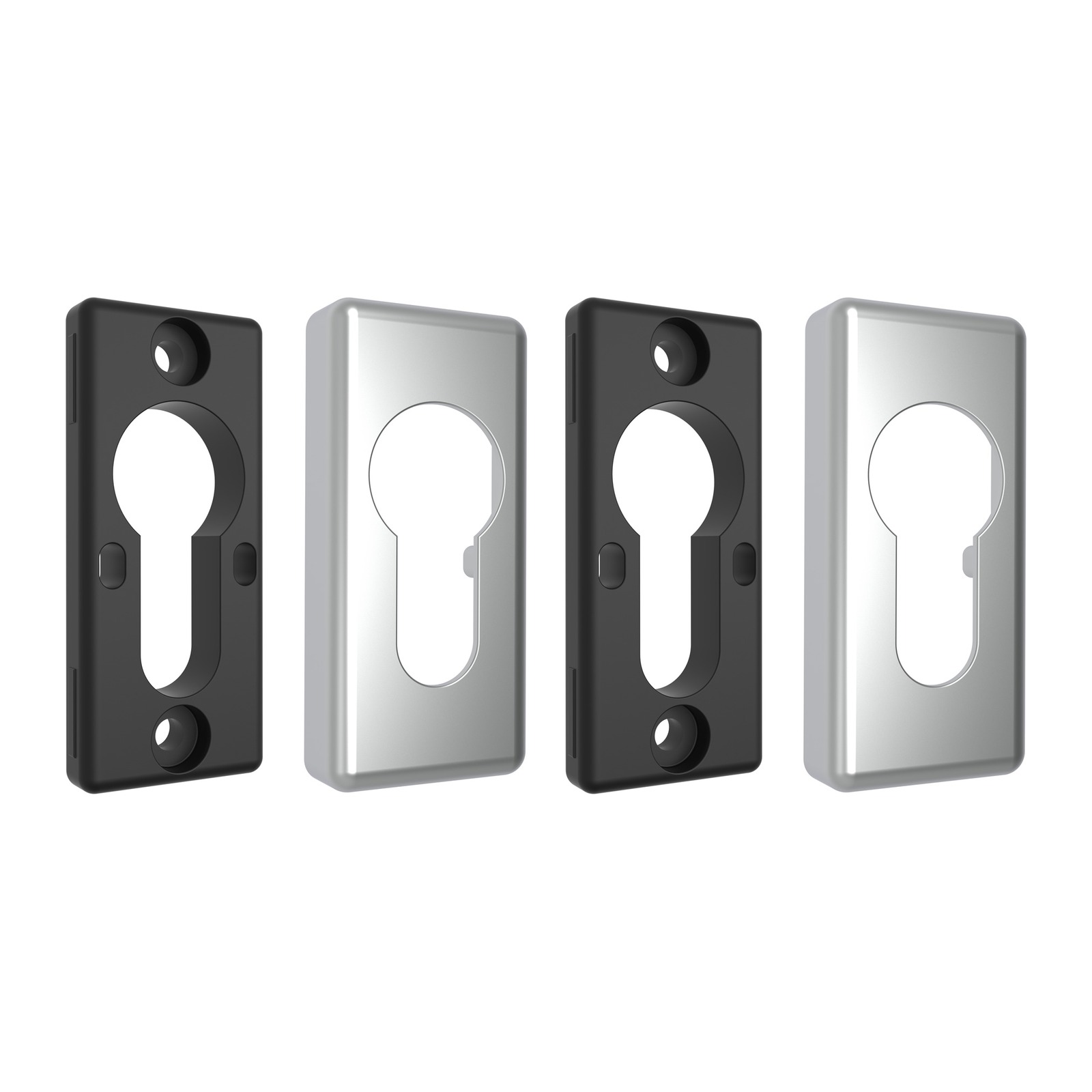 Euro Cylinder Escutcheon Pair – Rectangular – Concealed Fixing – Satin Chrome - TradeBase EES1195STC TradeBase Euro Cylinder Escutcheon Pair – Rectangular – Concealed Fixing – Satin Chrome in Satin Chrome