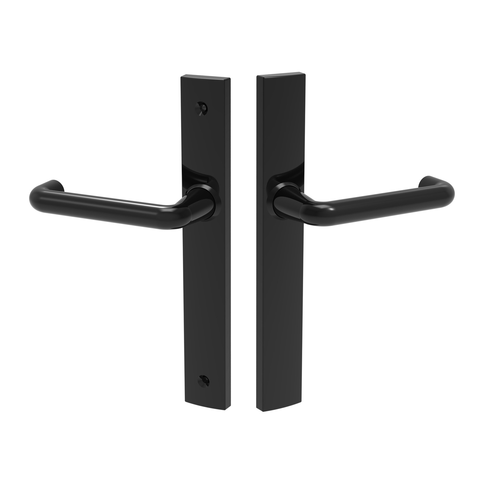 Euro Lever Handle Set – Round Rose on Square – No Cylinder Hole – Black - TradeBase EFH1120BLK TradeBase Euro Lever Handle Set – Round Rose on Square – No Cylinder Hole – Black in Black