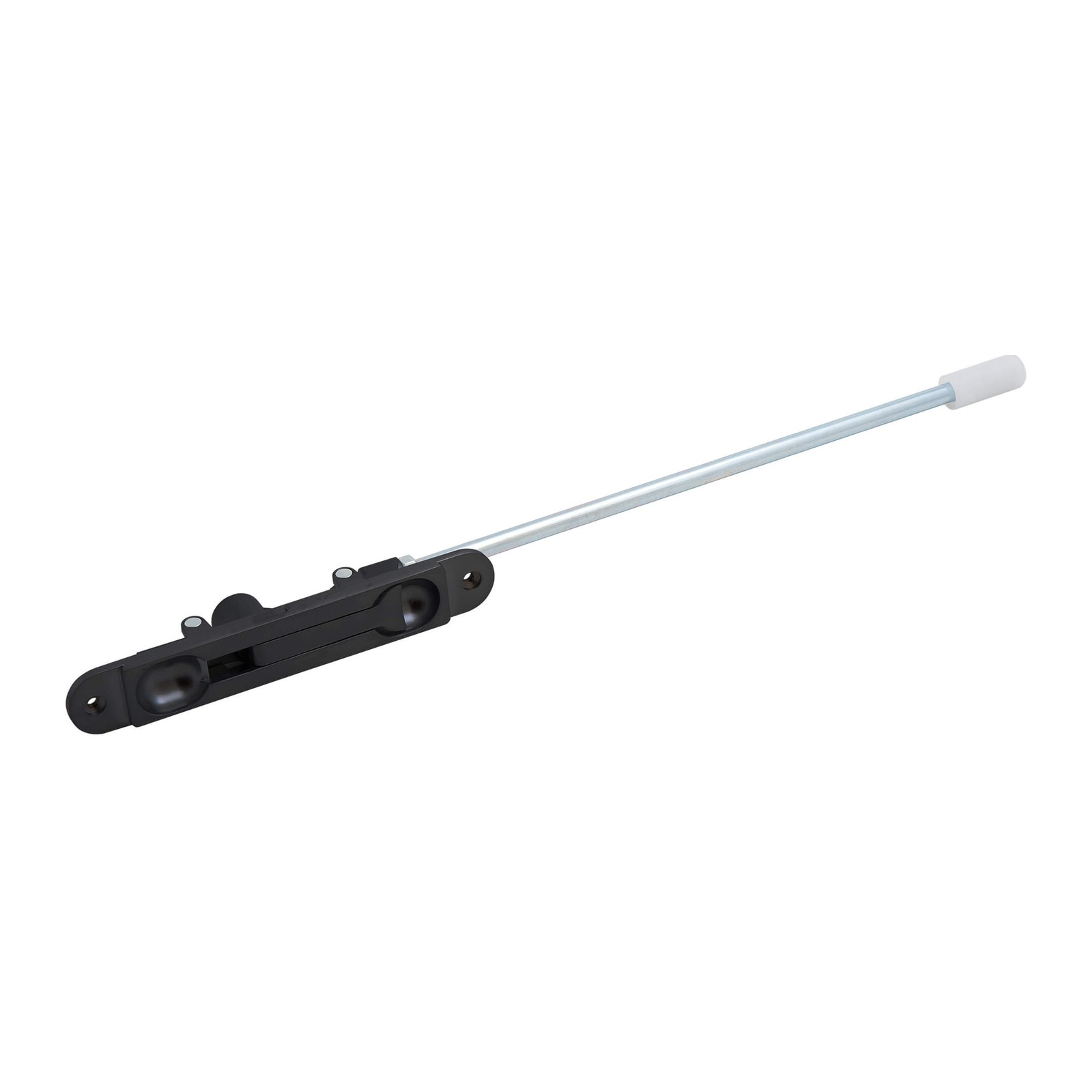 Flush Bolt 266mm – Metal Rod with Plastic Tip – Commercial Doors – Black - TradeBase FBT6102BLK TradeBase Flush Bolt 266mm – Metal Rod with Plastic Tip – Commercial Doors – Black in Black