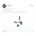 GUITMBFLR Timber Door Floor Guide actual size identifier, 1:1 scale print sheet on a 10 mm grid