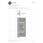 TradeBase HNG5714NAT actual size 1:1 print identifier for the Double Fast-Fix Hinge 104 130mm - Aluminium - Stainless Pin & Screws - Clear Anodised, views measuring 58.3 x 38.4 mm and 58.7 x 141.1 mm, on a 10 mm grid with a 100 mm calibration bar