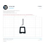 Actual size 1:1 printable identifier for LFT4200BLK Flyscreen Lift Tab - TradeBase Australia. Print on A4 at 100% and lay your part on the outline. 10 mm grid, 100 mm calibration bar. Measures 6.8 x 31.7 mm and 29.1 x 31.5 mm.