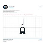 Actual size 1:1 printable identifier for LFT4215BLK Flyscreen Lift Tab - TradeBase Australia. Print on A4 at 100% and lay your part on the outline. 10 mm grid, 100 mm calibration bar. Measures 8.1 x 33.3 mm and 27.3 x 32.8 mm.