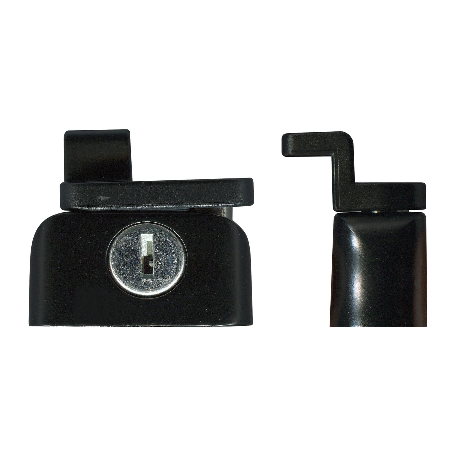 Sliding Aluminium Window and Sash Lock - LPS8245 Sliding Aluminium Window and Sash Lock – Reversible Block Lock – Keyed – Black, White - TradeBase Australia part LPS8245.