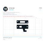 Actual size 1:1 printable identifier for LTC6281 Sliding Screen Door Latch - TradeBase Australia. Print on A4 at 100% and lay your part on the outline. 10 mm grid, 100 mm calibration bar. Measures 54.4 x 14.4 mm and 54.4 x 33.6 mm.