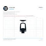 Actual size 1:1 printable identifier for LTS4637BLK Flyscreen Lift Tab with Plunger Stay - TradeBase Australia. Print on A4 at 100% and lay your part on the outline. 10 mm grid, 100 mm calibration bar. Measures 28.8 x 6.2 mm and 28.8 x 48.7 mm.
