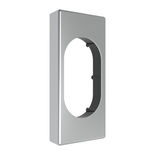 TradeBase Rectangular Oval Cylinder Escutcheon – Push-On – Narrow Stile – Satin Chrome in Satin Chrome