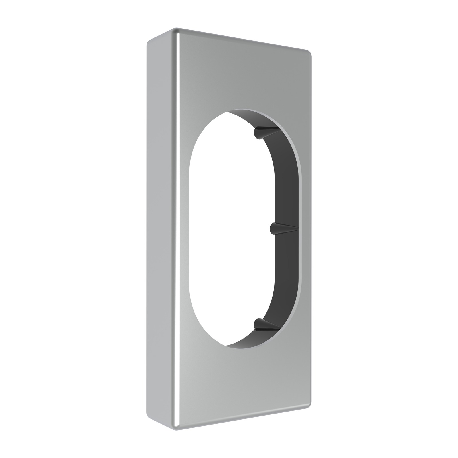 Rectangular Oval Cylinder Escutcheon – Push-On – Narrow Stile – Satin Chrome - TradeBase NLE1290STC TradeBase Rectangular Oval Cylinder Escutcheon – Push-On – Narrow Stile – Satin Chrome in Satin Chrome