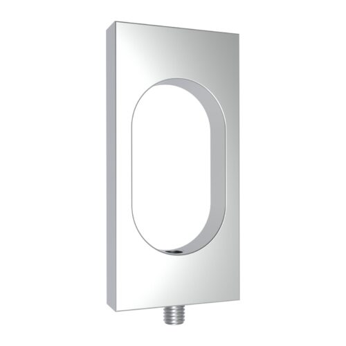 TradeBase Rectangular Oval Cylinder Escutcheon – Brass – Grub Screw Fix – 50 x 24mm – Satin Chrome in Satin Chrome