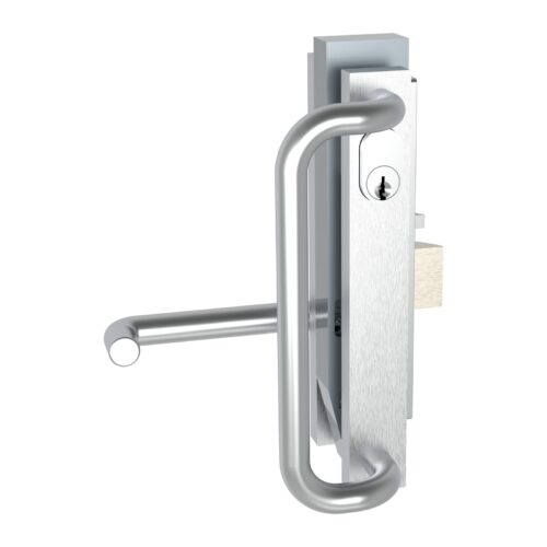 TradeBase Offset D Pull Handle 170mm – Narrow Stile Doors – Satin Chrome in Satin Chrome