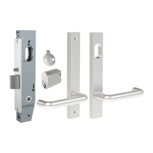 TradeBase Narrow Stile Mortice Lock & Lever Set NL23-2 – Cylinder Outside / No Cylinder Inside – Satin Chrome in Satin Chrome
