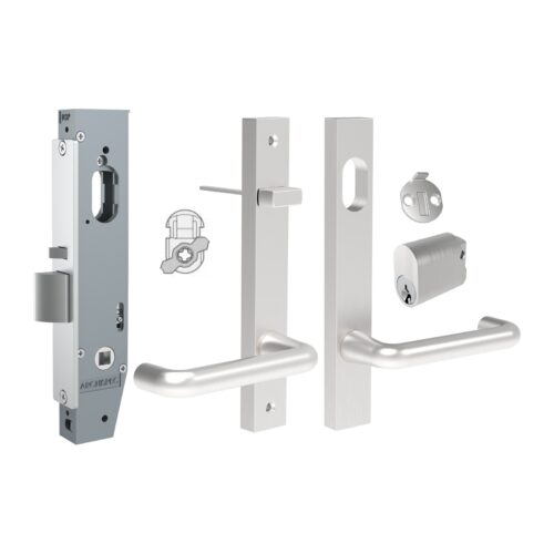 TradeBase Narrow Stile Mortice Lock & Lever Set NL23-3 – Cylinder Outside / Snib Inside – Satin Chrome in Satin Chrome