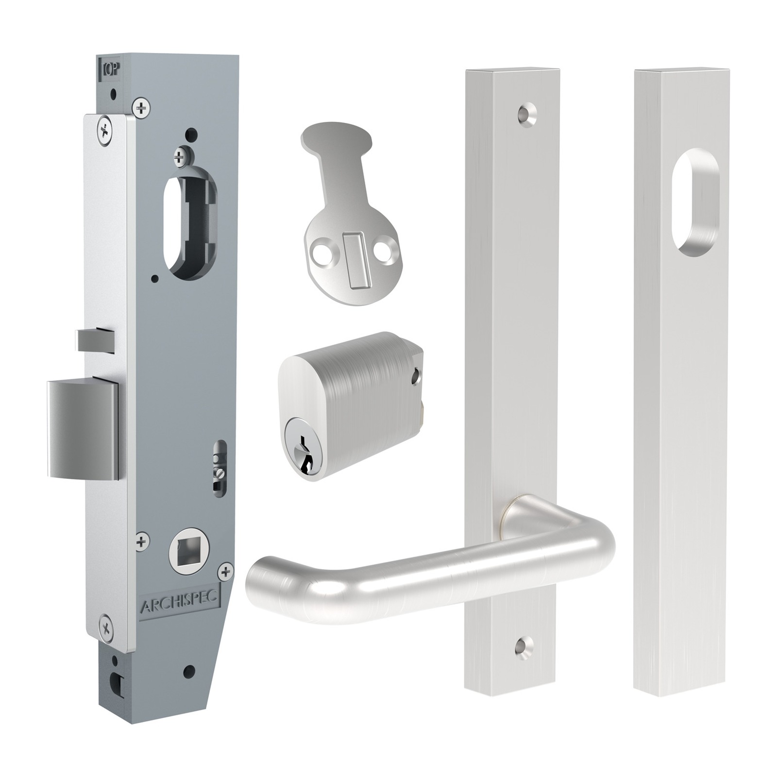 Narrow Stile Mortice Lock Set NL23-4 – Key Retract Outside / No Lever Inside – Satin Chrome - TradeBase NLS1204 TradeBase Narrow Stile Mortice Lock Set NL23-4 – Key Retract Outside / No Lever Inside – Satin Chrome in Satin Chrome