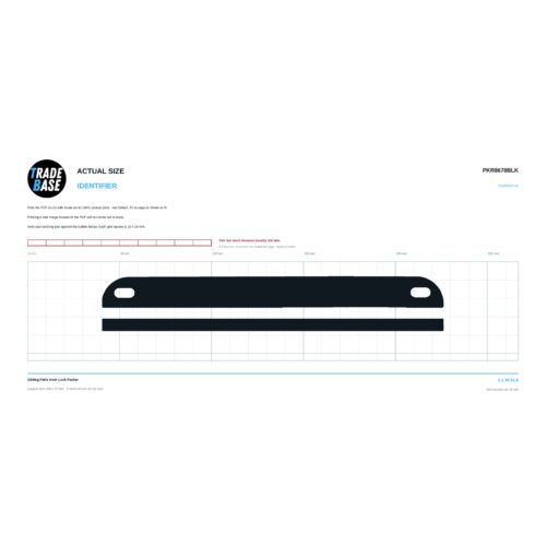 PKR8678BLK Sliding Patio Door Lock Packer actual size identifier, 1:1 scale print sheet on a 10 mm grid