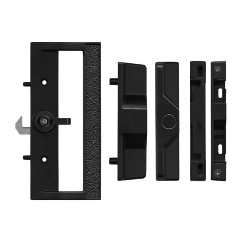 Sliding Patio Door Lock – Non-Keyed – 76mm Body – 82mm Hole Centre – Black - TradeBase Australia part PTL8531BLK.