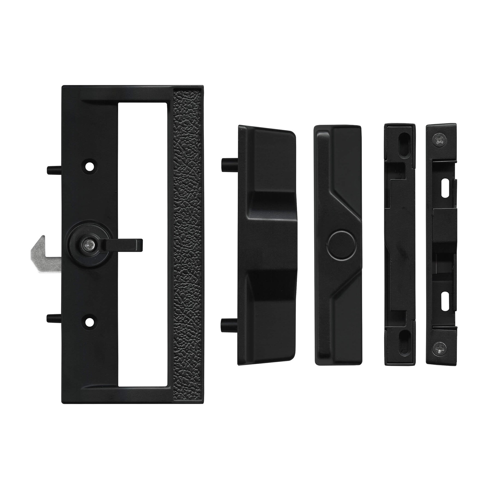 Sliding Patio Door Lock - PTL8531BLK Sliding Patio Door Lock – Non-Keyed – 76mm Body – 82mm Hole Centre – Black - TradeBase Australia part PTL8531BLK.