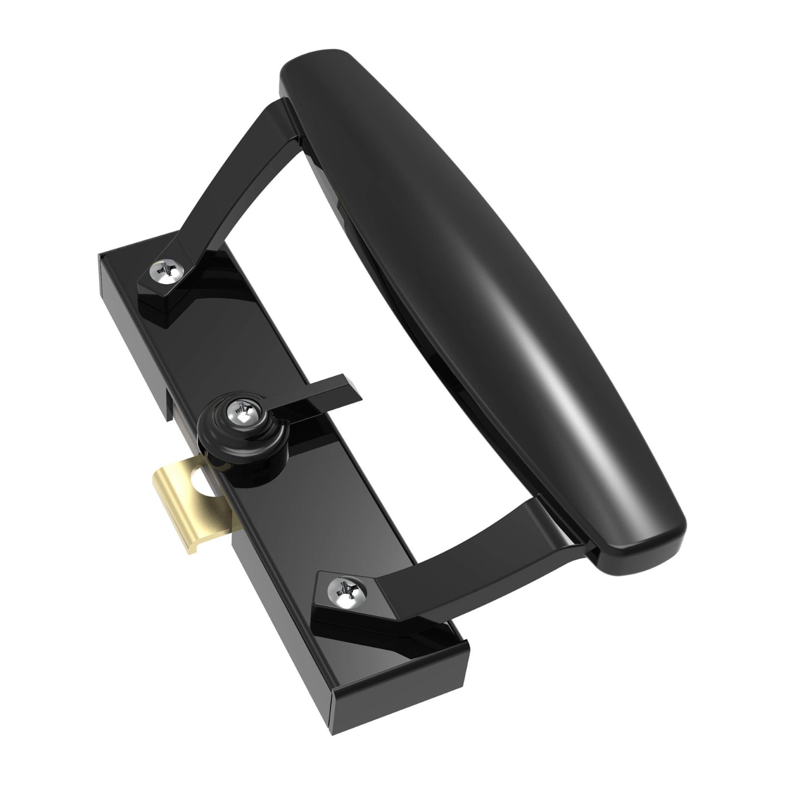 Sliding Patio Door Lock - PTL8610BLK Sliding Patio Door Lock – Lock Body Only – 99mm Hole Centre – Suits Boral KM Cyclone and GJames – Black - TradeBase Australia part PTL8610BLK.