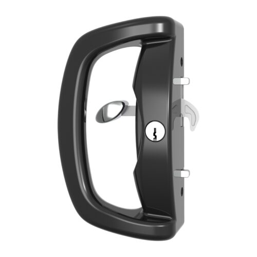 Sliding Patio Door Lock – Dockland – Double Cylinder Keyed Both Sides – Latch or Deadlock – Black - TradeBase Australia part PTL8645BLK.