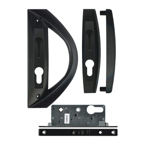 Sliding Patio Door Lock – Suits Sliding Patio Door – Mortice Lock and Handle Set – Black - TradeBase Australia part PTL8869BLK.