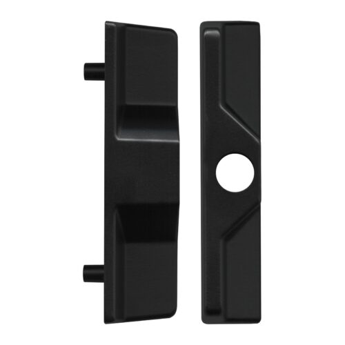 Sliding Patio Door Lock Pull – With Cylinder Hole – 82mm Hole Centre – Black - TradeBase Australia part PUL8580BLK.