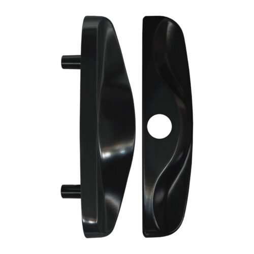 Sliding Patio Door Lock Pull – With Cylinder Hole – Suits D-Handle Lock – Black - TradeBase Australia part PUL8582BLK.