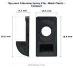Dimension diagram for RSC4350 Flyscreen Retaining Spring Clip - TradeBase Australia. All dimensions in millimetres, drawn on the part.