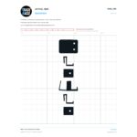 SHSILL3BK Shower Screen Sill Blocks Set of 3 Black actual size identifier, 1:1 scale print sheet on a 10 mm grid