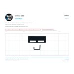 Actual size 1:1 printable identifier for STP8100 Sliding Screen Door Striker Plate - TradeBase Australia. Print on A4 at 100% and lay your part on the outline. 10 mm grid, 100 mm calibration bar. Measures 50.6 x 19.2 mm and 19.2 x 13.9 mm.