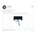 Actual size 1:1 printable identifier for STP8130 Sliding Screen Door Striker Plate - TradeBase Australia. Print on A4 at 100% and lay your part on the outline. 10 mm grid, 100 mm calibration bar. Measures 50.7 x 23.8 mm and 26.6 x 23.9 mm.
