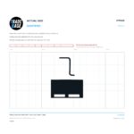 Actual size 1:1 printable identifier for STP8132 Sliding Screen Door Striker Plate - TradeBase Australia. Print on A4 at 100% and lay your part on the outline. 10 mm grid, 100 mm calibration bar. Measures 24.3 x 29.3 mm and 50.8 x 29.1 mm.