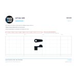 Actual size 1:1 printable identifier for SWC4505 Flyscreen Swivel Clip - TradeBase Australia. Print on A4 at 100% and lay your part on the outline. 10 mm grid, 100 mm calibration bar.